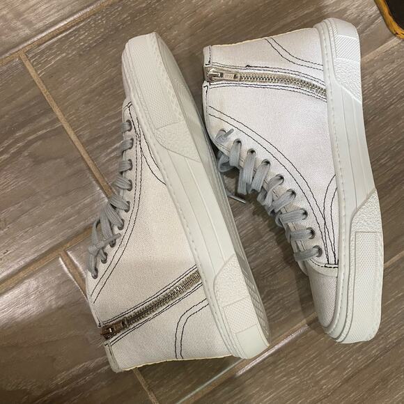 Thea Leopard/Silver - Women P448 Sally High Top Sneakers Cream Snake Print Leather EU 38